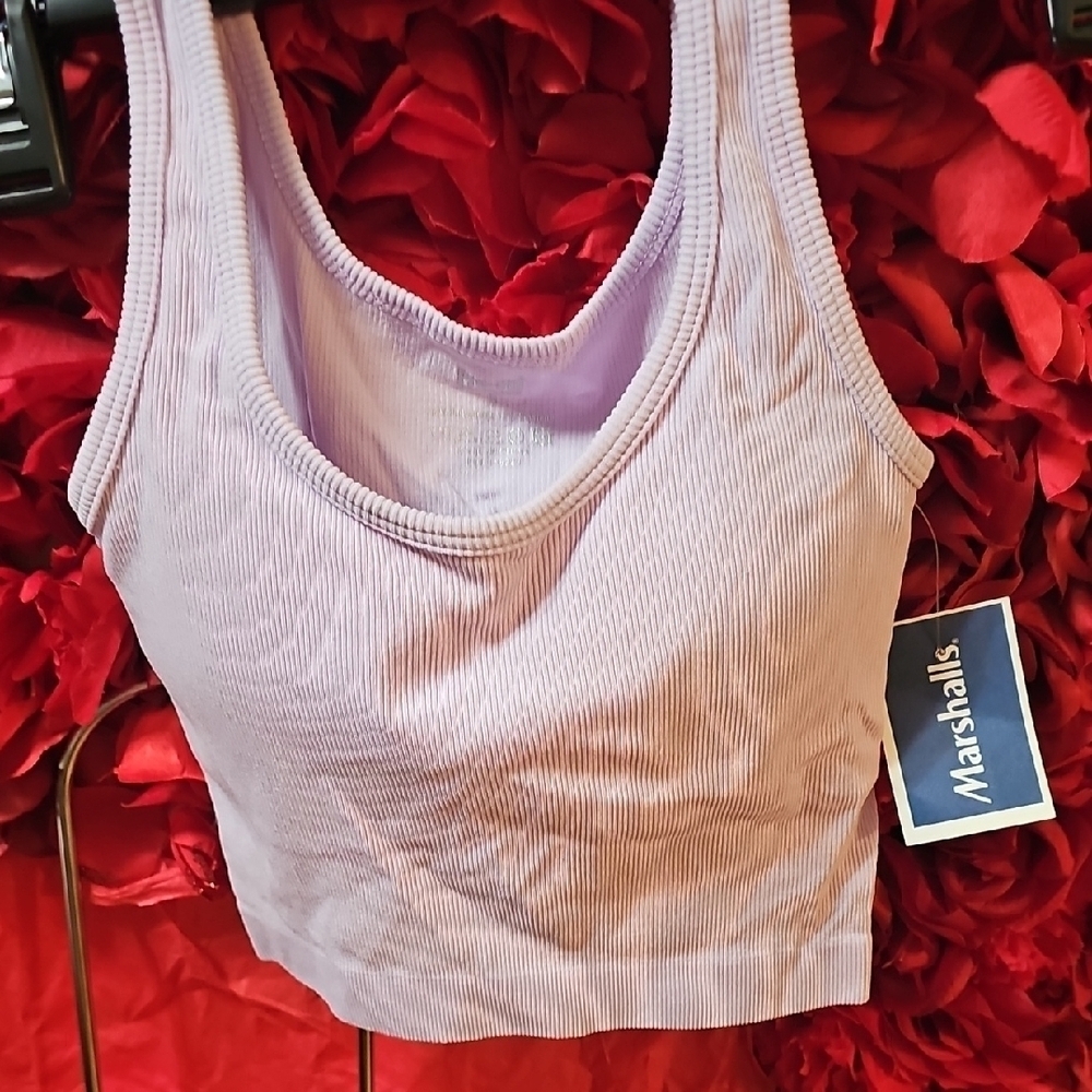 Pro Fit NWT Lavender Ribbed Padded Bra Crop Active Top Size Small